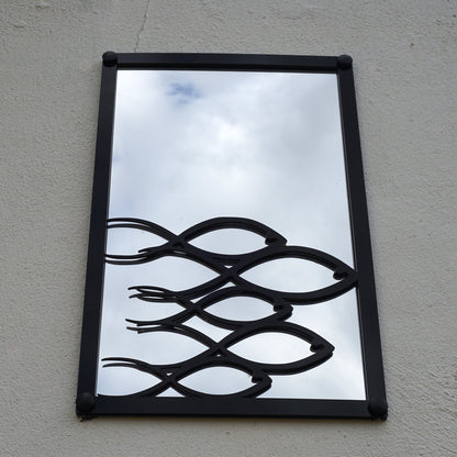 Swimming Fish, SunCatcher Garden Mirror Rectangular Design - Hot Tub Shop