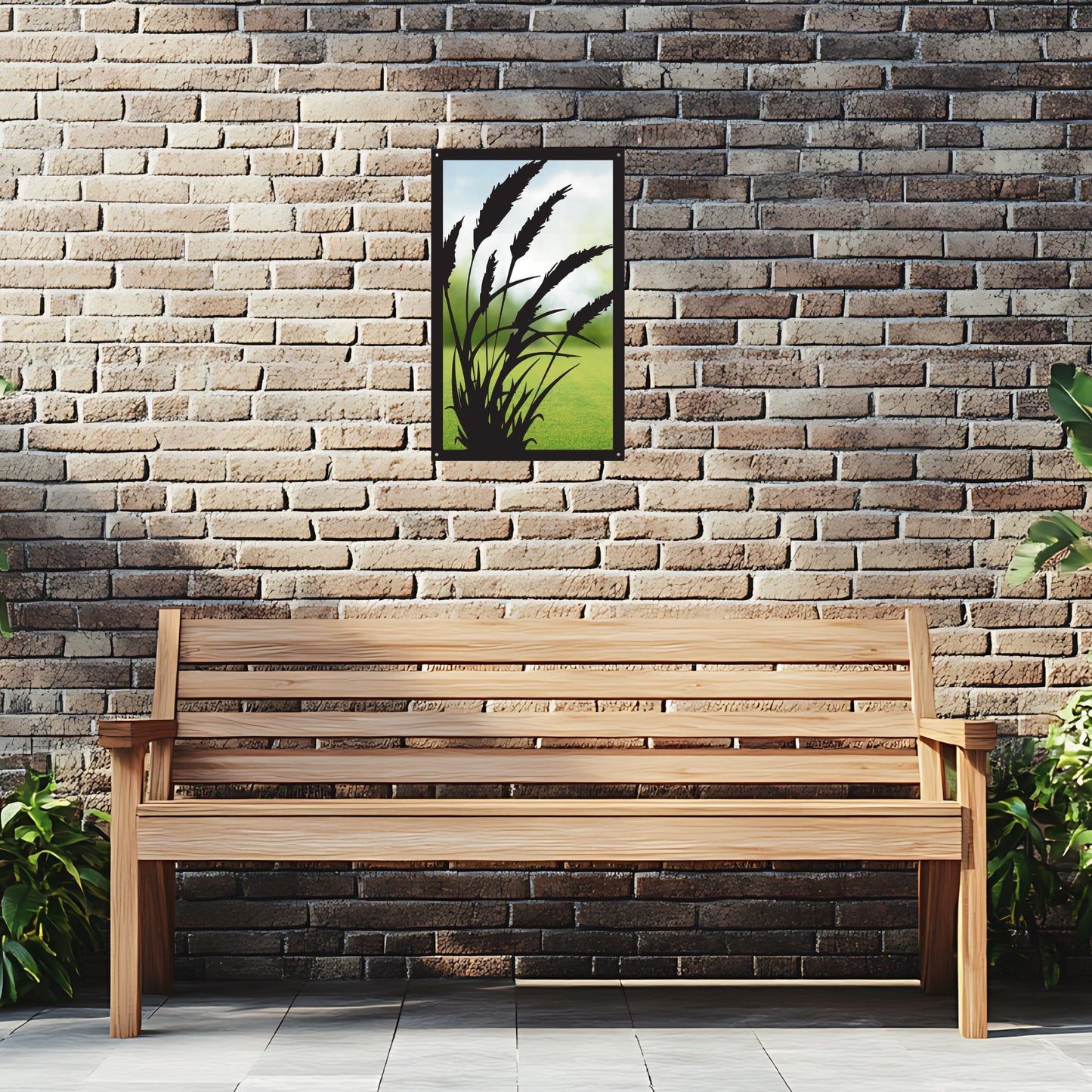 Grasses in the Wind, SunCatcher Garden Mirror Rectangular Design - Hot Tub Shop