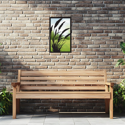 Grasses in the Wind, SunCatcher Garden Mirror Rectangular Design - Hot Tub Shop