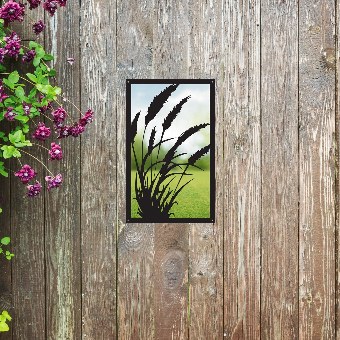 Grasses in the Wind, SunCatcher Garden Mirror Rectangular Design - Hot Tub Shop