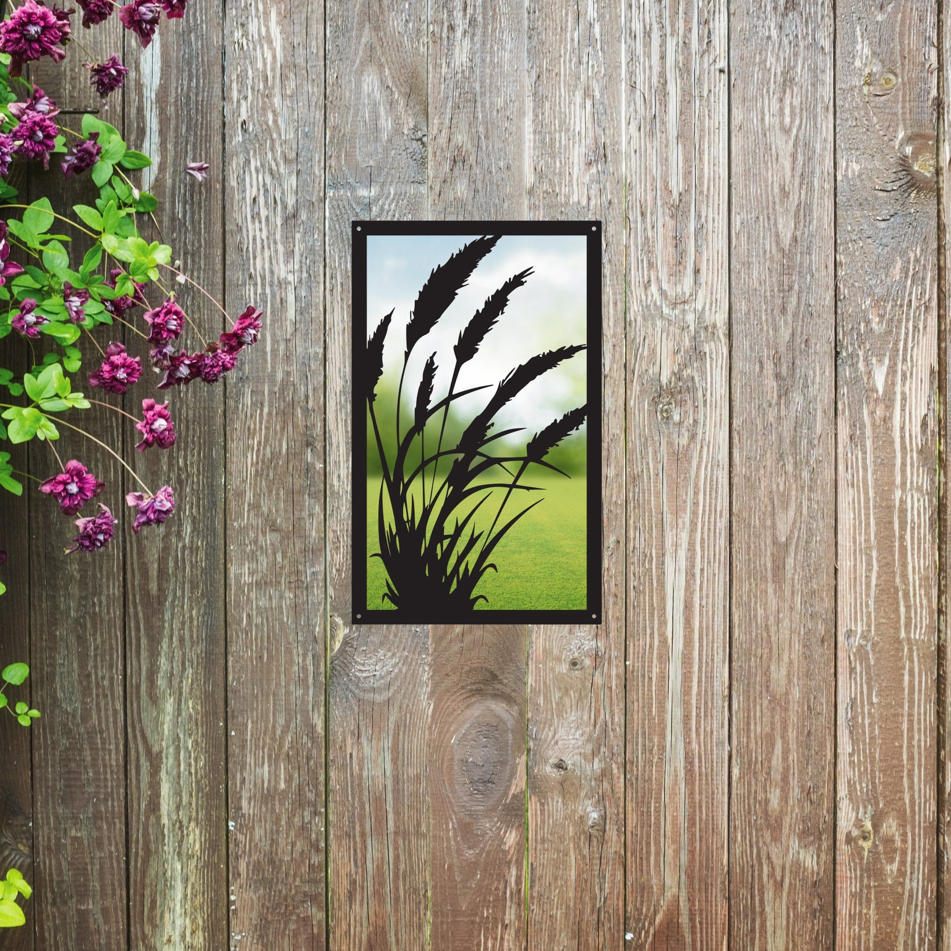 Grasses in the Wind, SunCatcher Garden Mirror Rectangular Design - Hot Tub Shop