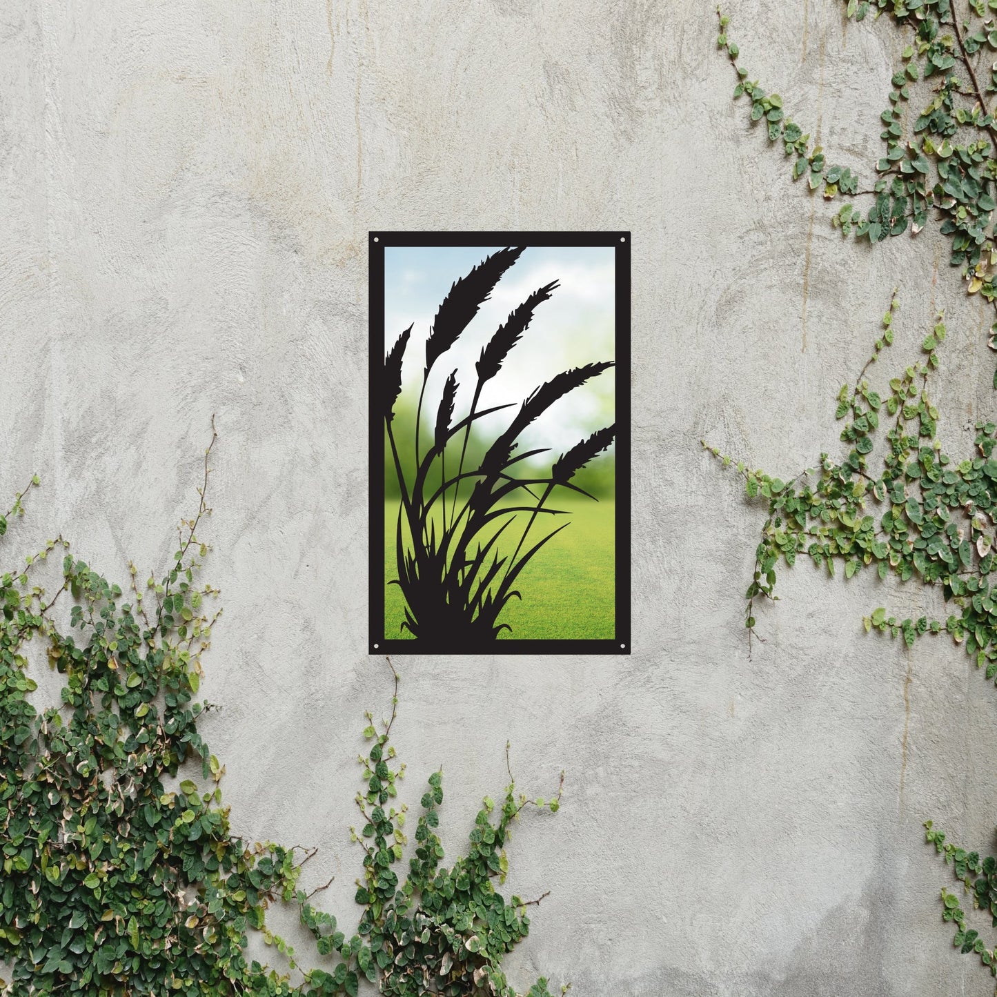 Grasses in the Wind, SunCatcher Garden Mirror Rectangular Design - Hot Tub Shop
