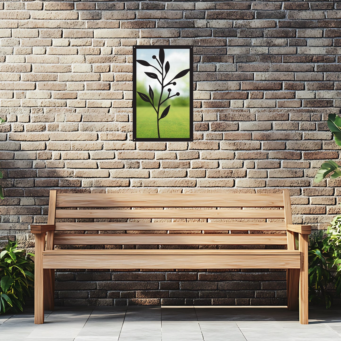 Olive Branch, SunCatcher Garden Mirror Rectangular Design - Hot Tub Shop