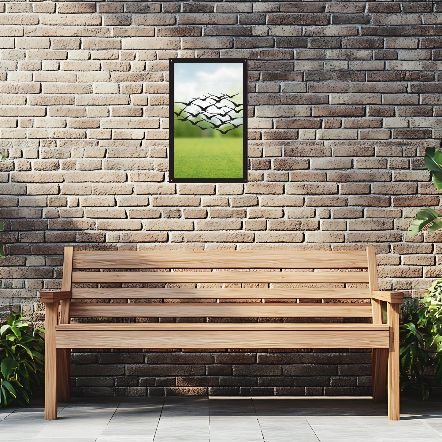 Flock of Birds, SunCatcher Garden Mirror Rectangular Design - Hot Tub Shop