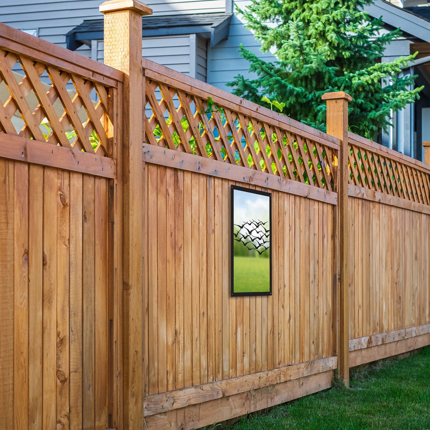 Flock of Birds, SunCatcher Garden Mirror Rectangular Design - Hot Tub Shop
