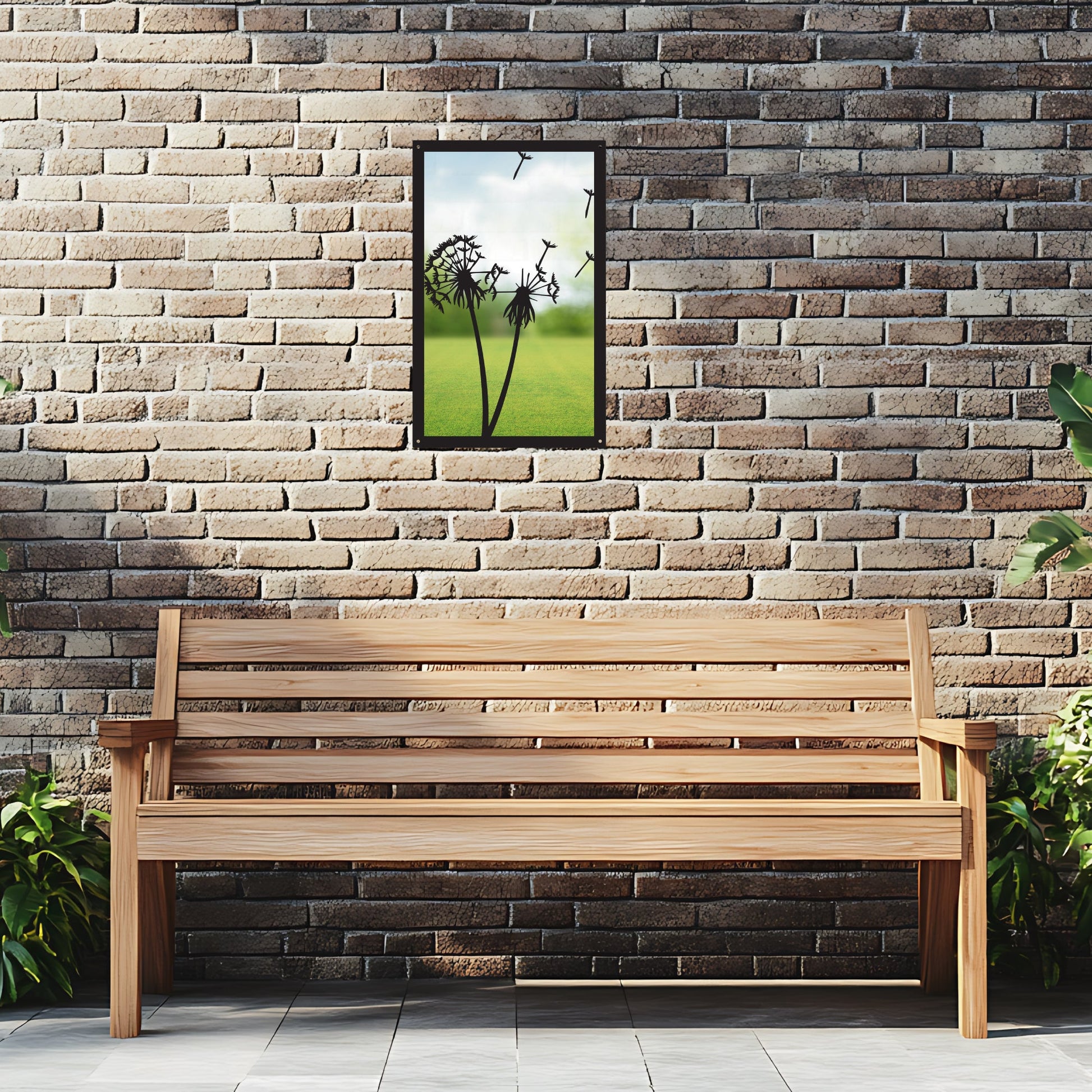 Dandelion in the Wind, SunCatcher Garden Mirror Rectangular Design - Hot Tub Shop