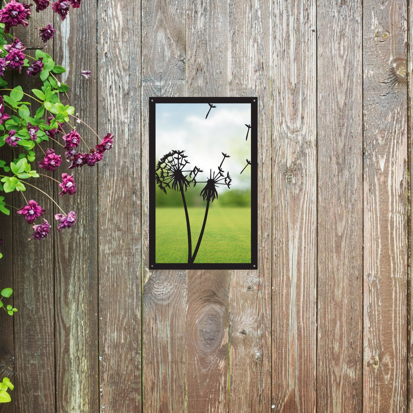 Dandelion in the Wind, SunCatcher Garden Mirror Rectangular Design - Hot Tub Shop