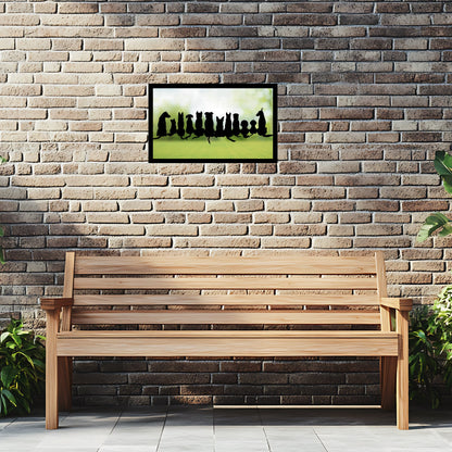 Friendly Dogs in Silhouette, SunCatcher Garden Mirror Rectangular Design - Hot Tub Shop