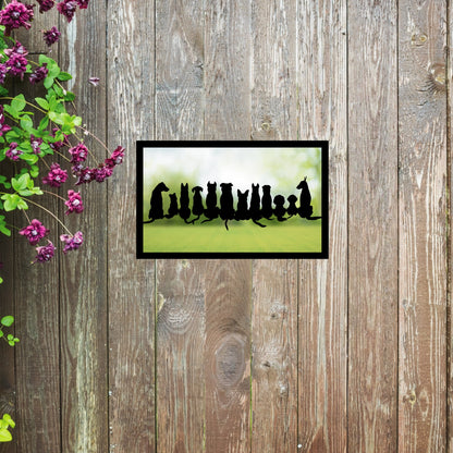 Friendly Dogs in Silhouette, SunCatcher Garden Mirror Rectangular Design - Hot Tub Shop