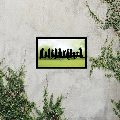 Friendly Dogs in Silhouette, SunCatcher Garden Mirror Rectangular Design - Hot Tub Shop