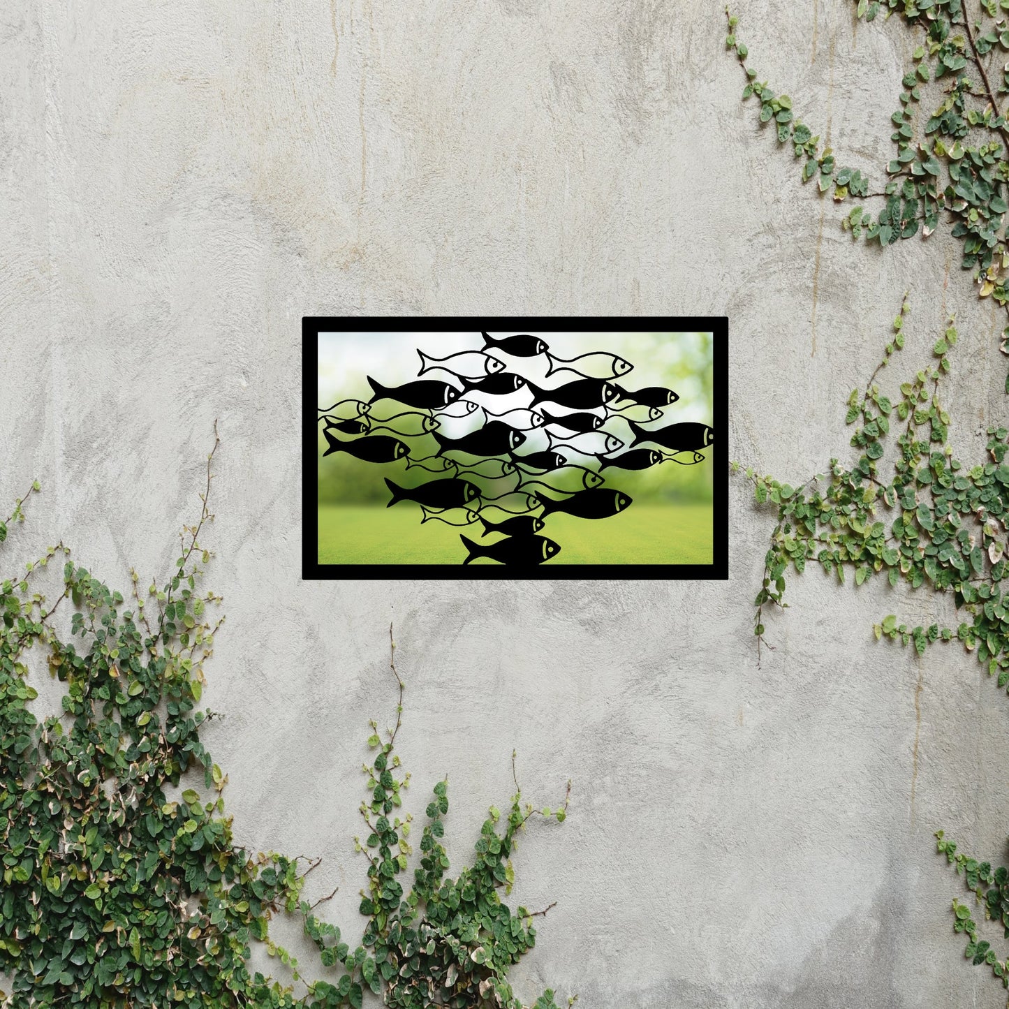School of Fish, SunCatcher Garden Mirror Rectangular Design - Hot Tub Shop