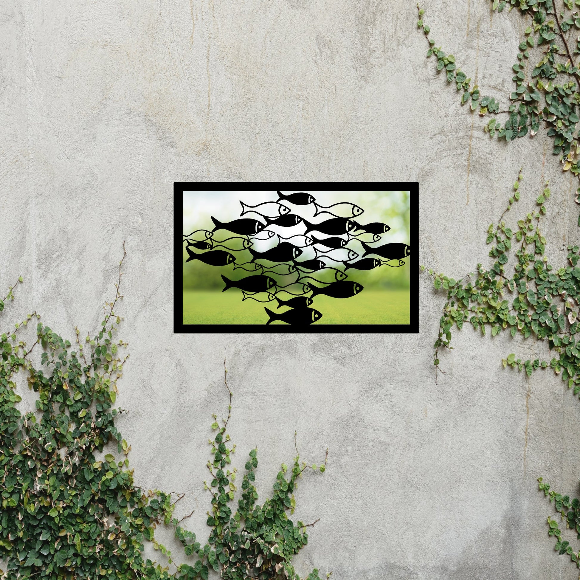School of Fish, SunCatcher Garden Mirror Rectangular Design - Hot Tub Shop