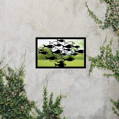 School of Fish, SunCatcher Garden Mirror Rectangular Design - Hot Tub Shop