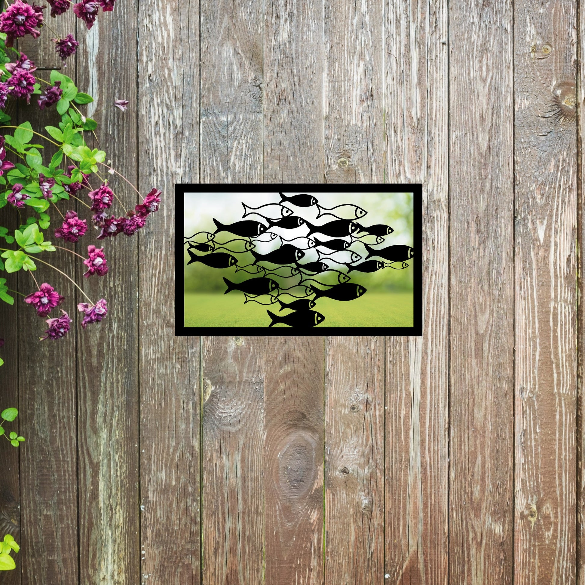 School of Fish, SunCatcher Garden Mirror Rectangular Design - Hot Tub Shop