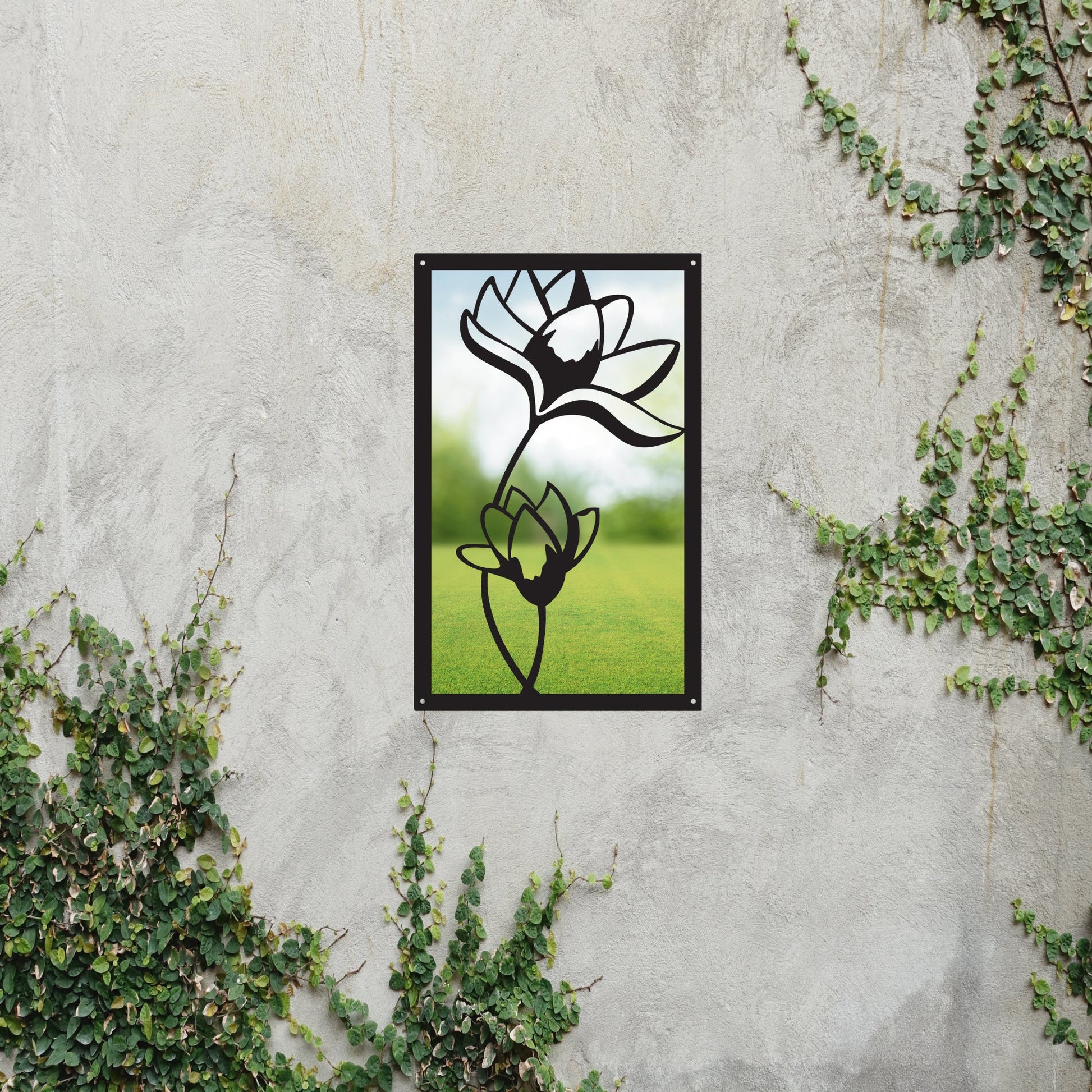 Lotus Flower, SunCatcher Garden Mirror Rectangular Design - Hot Tub Shop