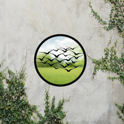 SunCatcher Garden Mirror Round Flock of Birds - Hot Tub Shop