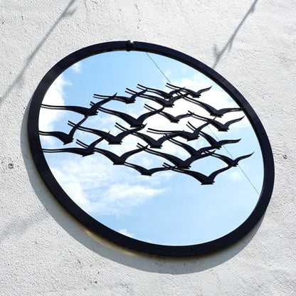 SunCatcher Garden Mirror Round Flock of Birds - Hot Tub Shop
