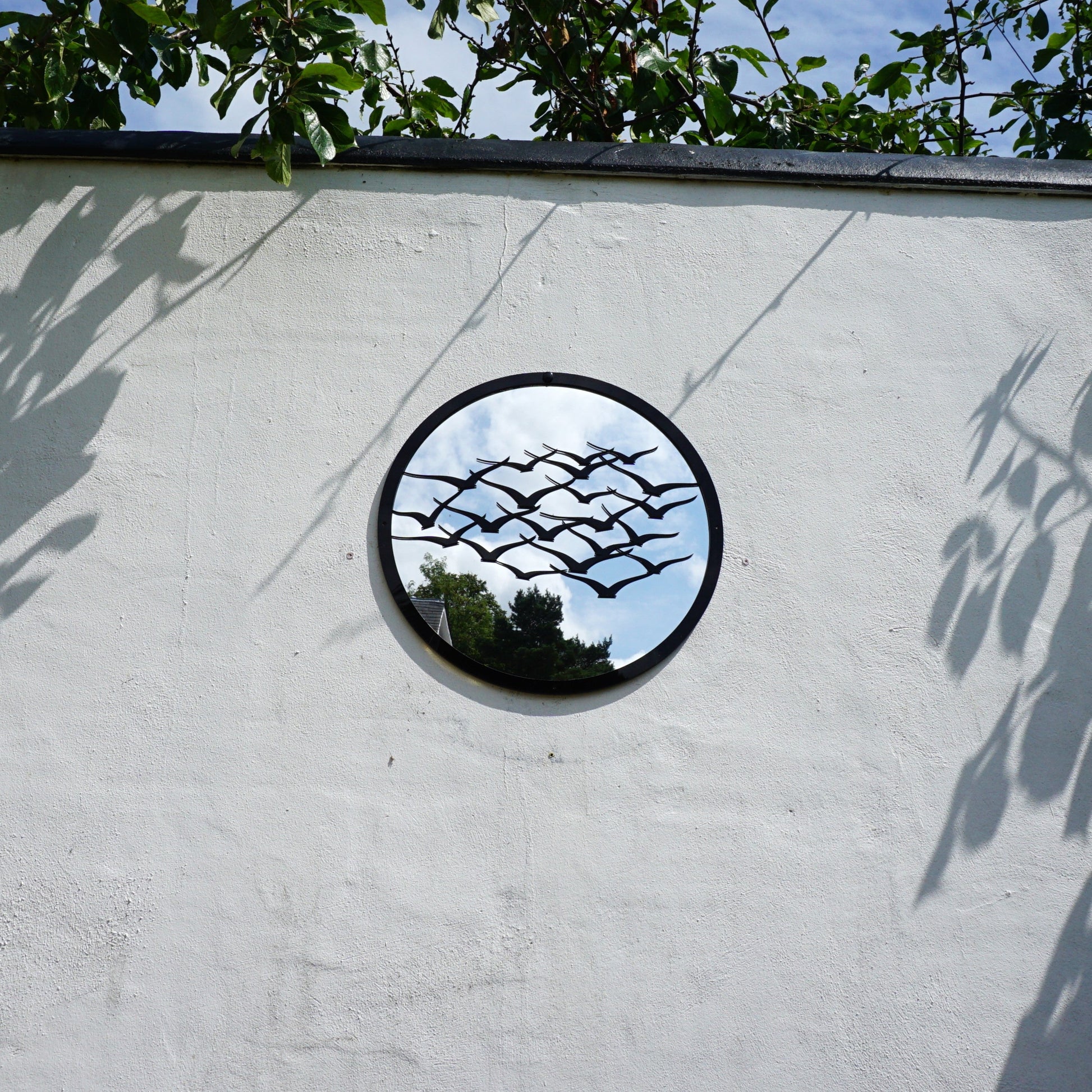 SunCatcher Garden Mirror Round Flock of Birds - Hot Tub Shop