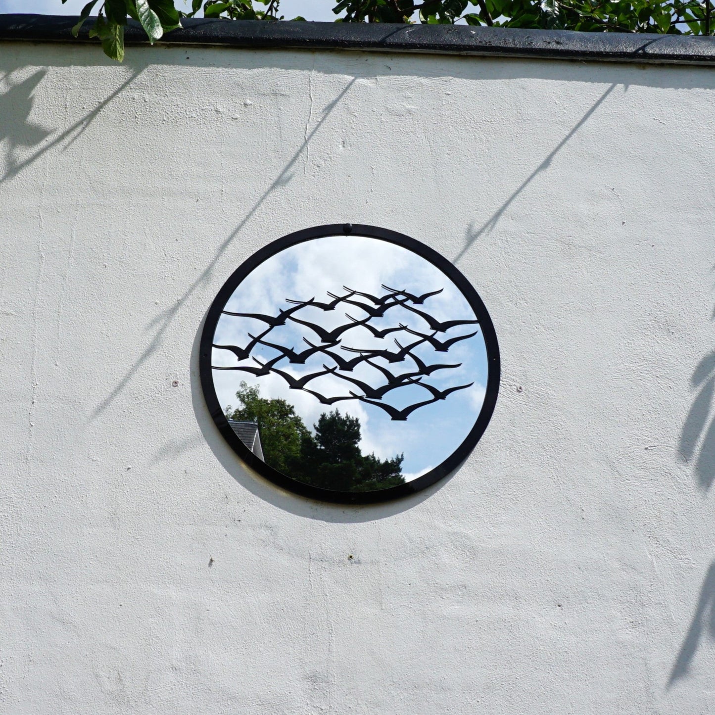 SunCatcher Garden Mirror Round Flock of Birds - Hot Tub Shop