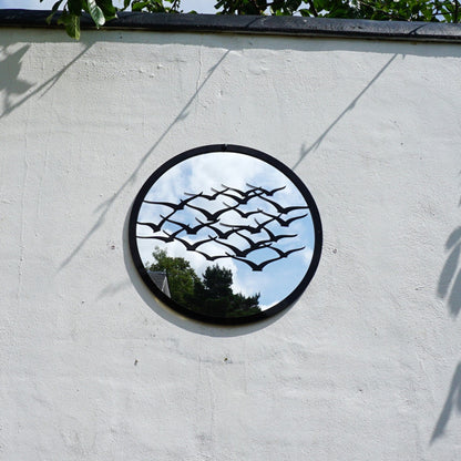 SunCatcher Garden Mirror Round Flock of Birds - Hot Tub Shop