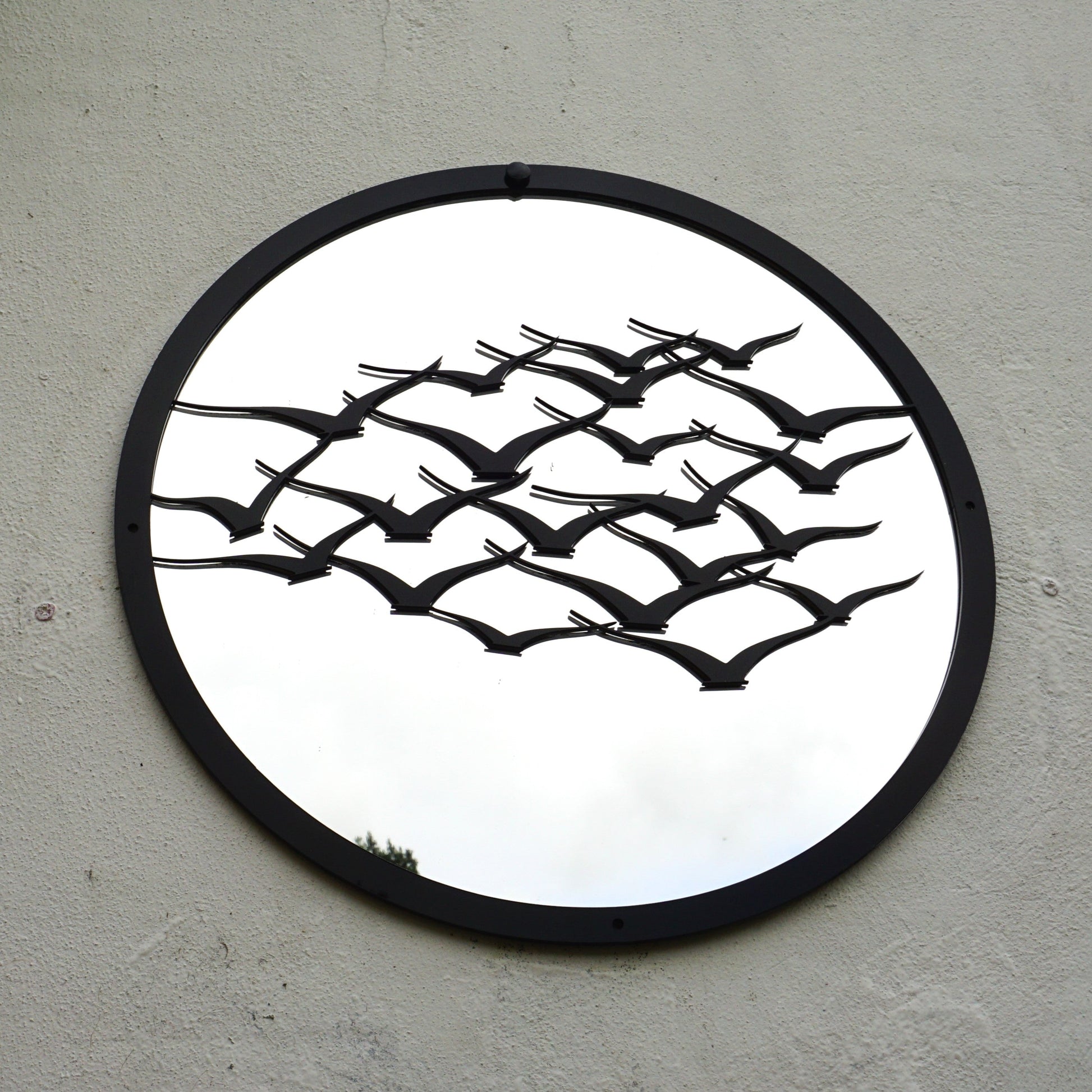 SunCatcher Garden Mirror Round Flock of Birds - Hot Tub Shop