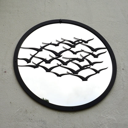 SunCatcher Garden Mirror Round Flock of Birds - Hot Tub Shop