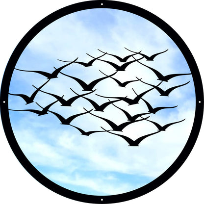 SunCatcher Garden Mirror Round Flock of Birds - Hot Tub Shop