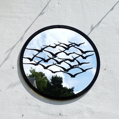 SunCatcher Garden Mirror Round Flock of Birds - Hot Tub Shop
