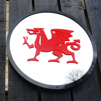 Round SunCatcher Garden Mirror Welsh Dragon - Hot Tub Shop