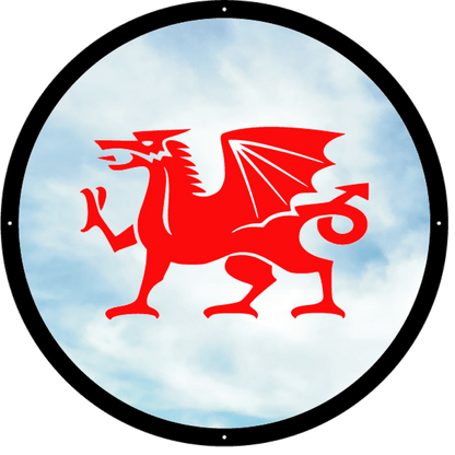Round SunCatcher Garden Mirror Welsh Dragon - Hot Tub Shop