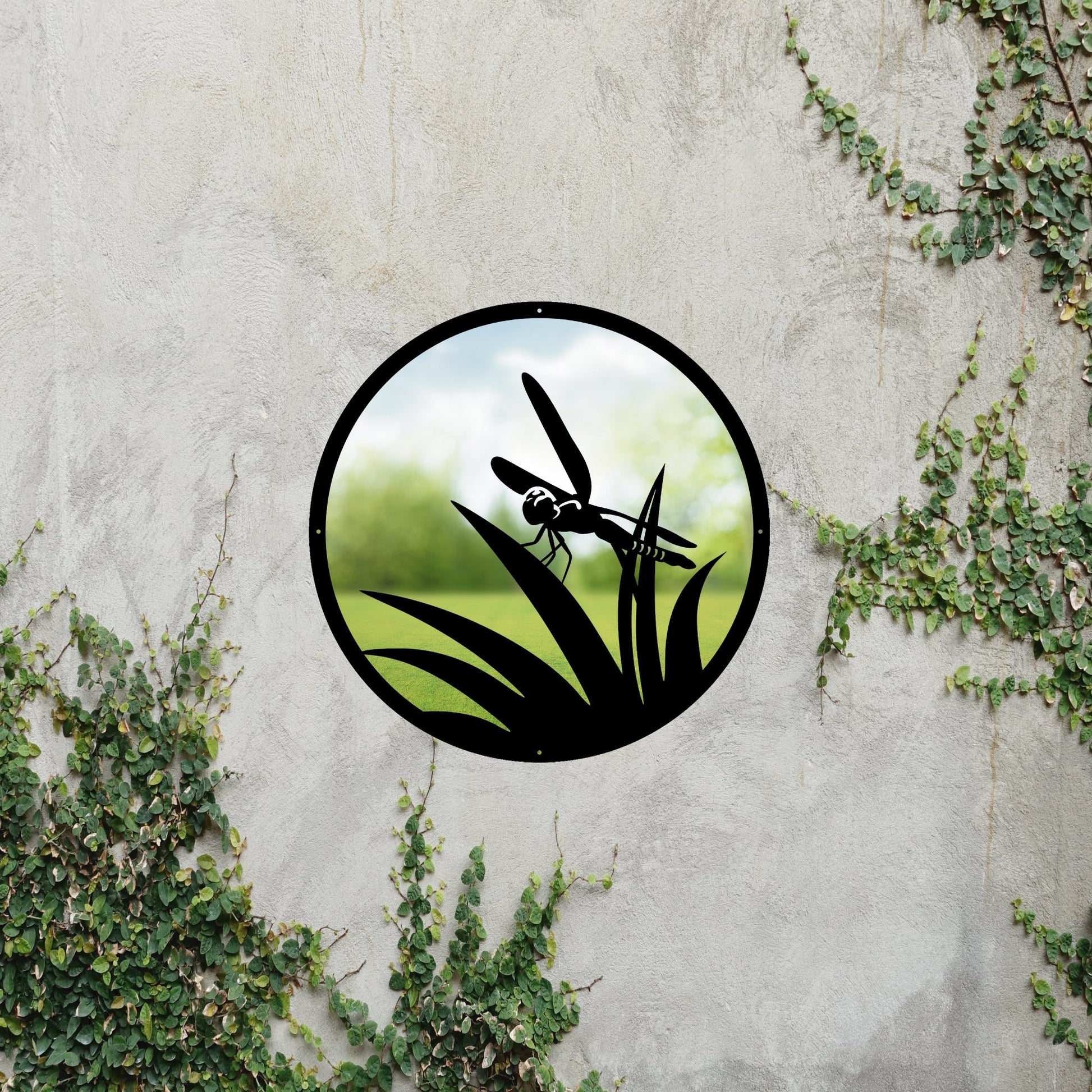 Round SunCatcher Garden Mirror Little Dragonfly - Hot Tub Shop