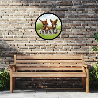 SunCatcher Garden Mirror Barney and Fred, Loveable Donkeys by Bree Merryn - Hot Tub Shop
