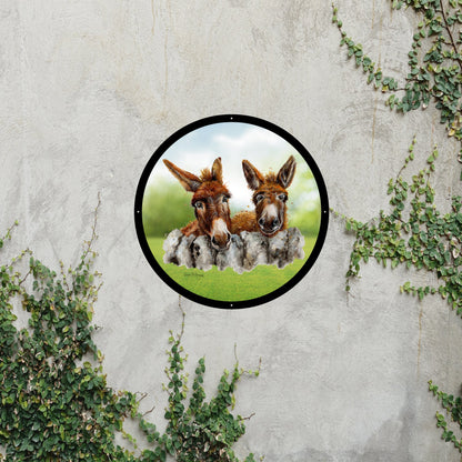SunCatcher Garden Mirror Barney and Fred, Loveable Donkeys by Bree Merryn - Hot Tub Shop