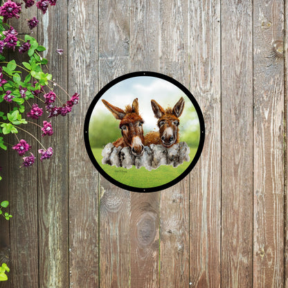 SunCatcher Garden Mirror Barney and Fred, Loveable Donkeys by Bree Merryn - Hot Tub Shop