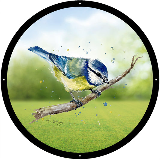 SunCatcher Garden Mirror Betty, the Blue Tit bird Illustrations by Bree Merryn - Hot Tub Shop