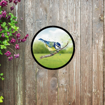 SunCatcher Garden Mirror Betty, the Blue Tit bird Illustrations by Bree Merryn - Hot Tub Shop