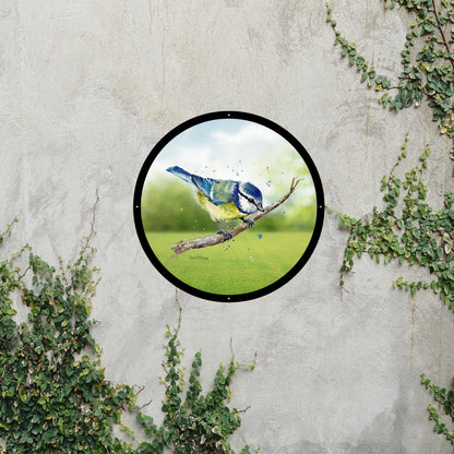 SunCatcher Garden Mirror Betty, the Blue Tit bird Illustrations by Bree Merryn - Hot Tub Shop