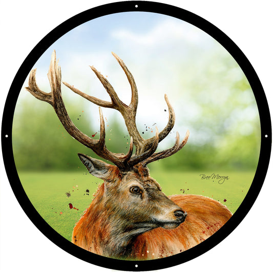 SunCatcher Garden Mirror Sutherland, the Highland Stag, Illustrations by Bree Merryn - Hot Tub Shop