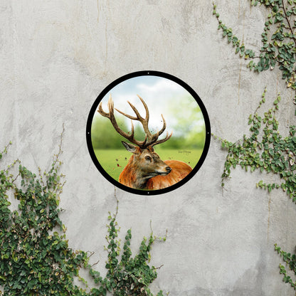 SunCatcher Garden Mirror Sutherland, the Highland Stag, Illustrations by Bree Merryn - Hot Tub Shop