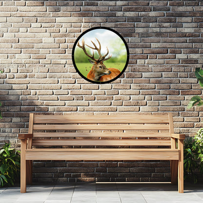 SunCatcher Garden Mirror Sutherland, the Highland Stag, Illustrations by Bree Merryn - Hot Tub Shop