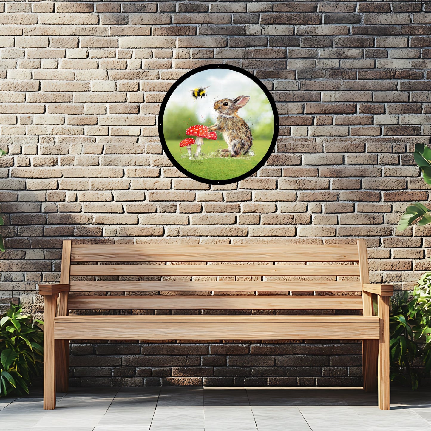 SunCatcher Garden Mirror Barney and Fred Illustrations by Bree Merryn - Hot Tub Shop