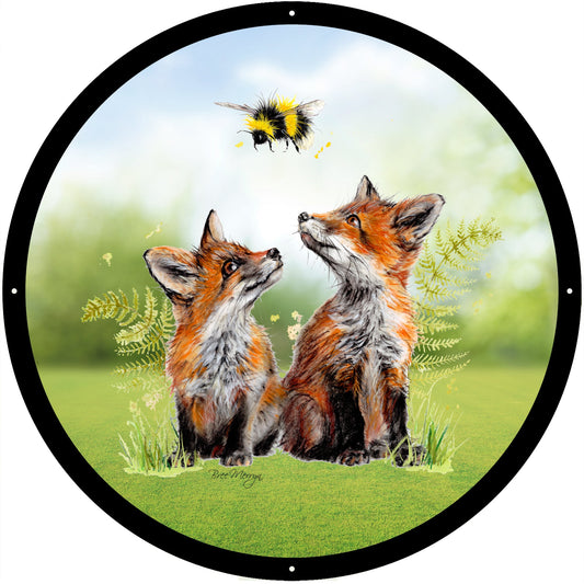 SunCatcher Garden Mirror Blaze, Blare and Bumble Round, Illustrations by Bree Merryn - Hot Tub Shop