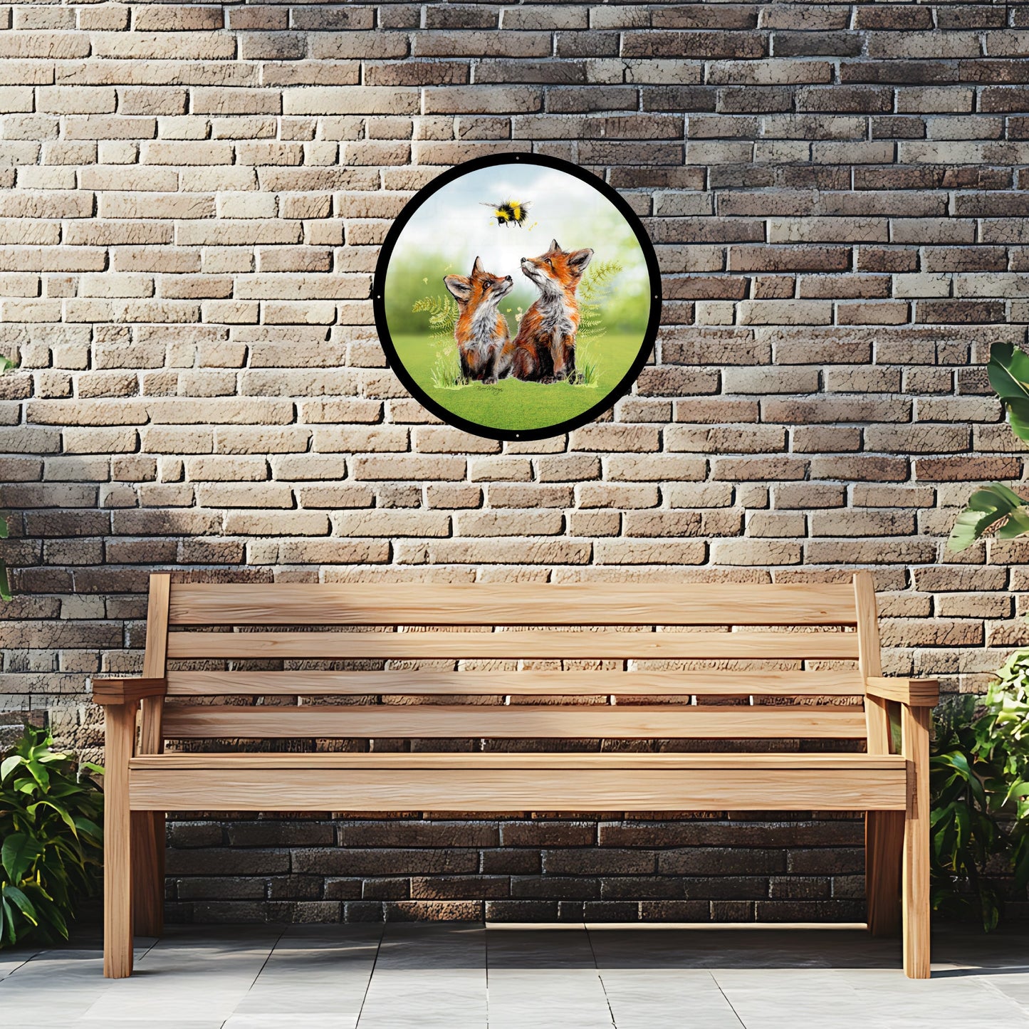 SunCatcher Garden Mirror Blaze, Blare and Bumble Round, Illustrations by Bree Merryn - Hot Tub Shop