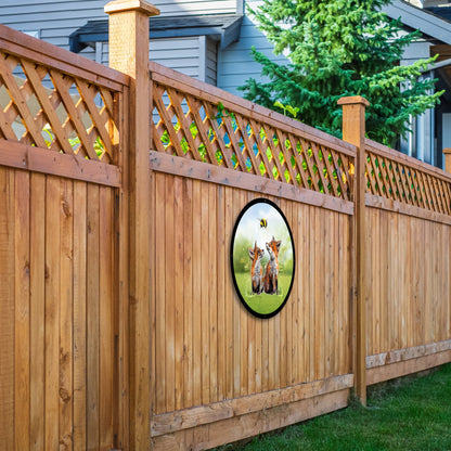 SunCatcher Garden Mirror Blaze, Blare and Bumble Round, Illustrations by Bree Merryn - Hot Tub Shop