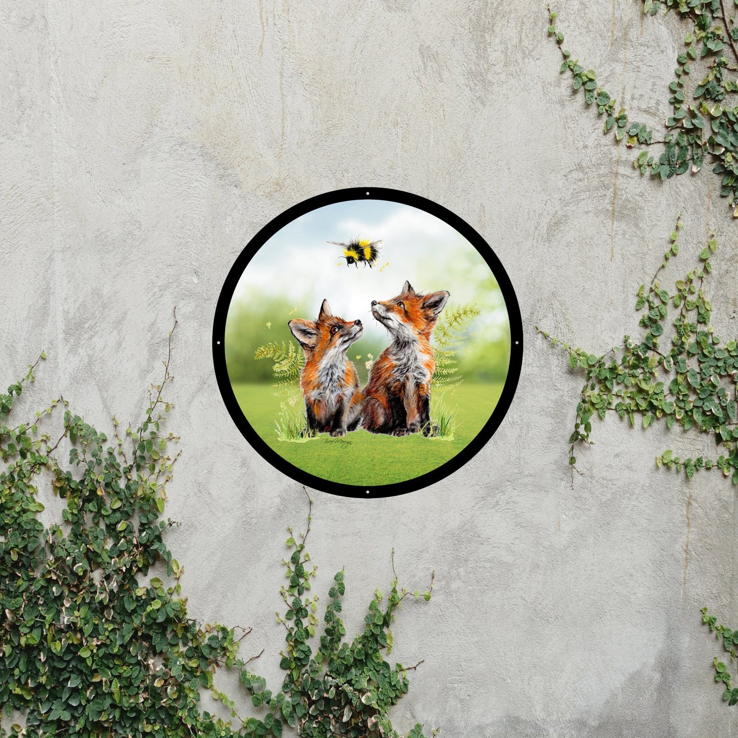 SunCatcher Garden Mirror Blaze, Blare and Bumble Round, Illustrations by Bree Merryn - Hot Tub Shop