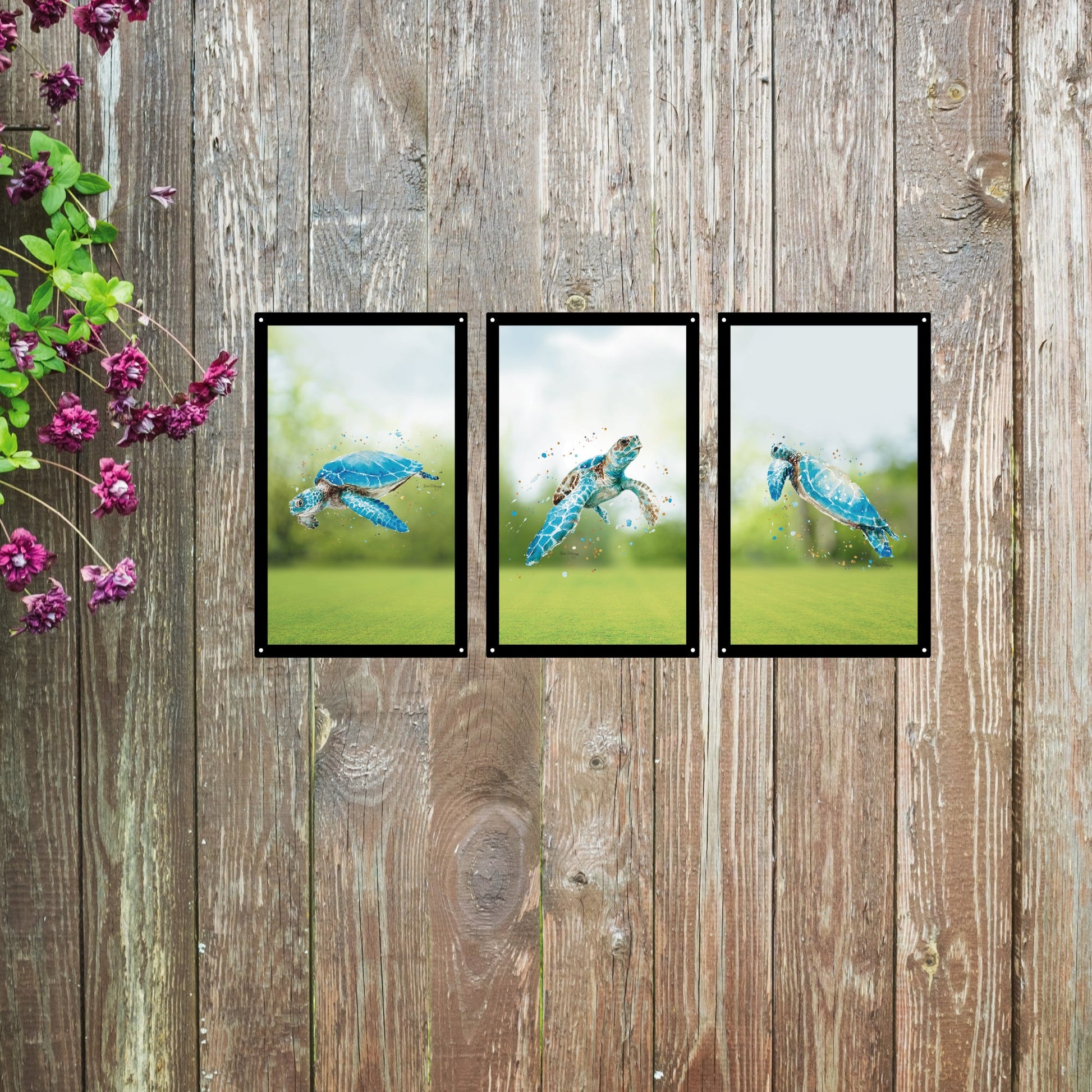 SunCatcher Garden Mirror Set 3 Turtle Tribe Illustrations by Bree Merryn - Hot Tub Shop