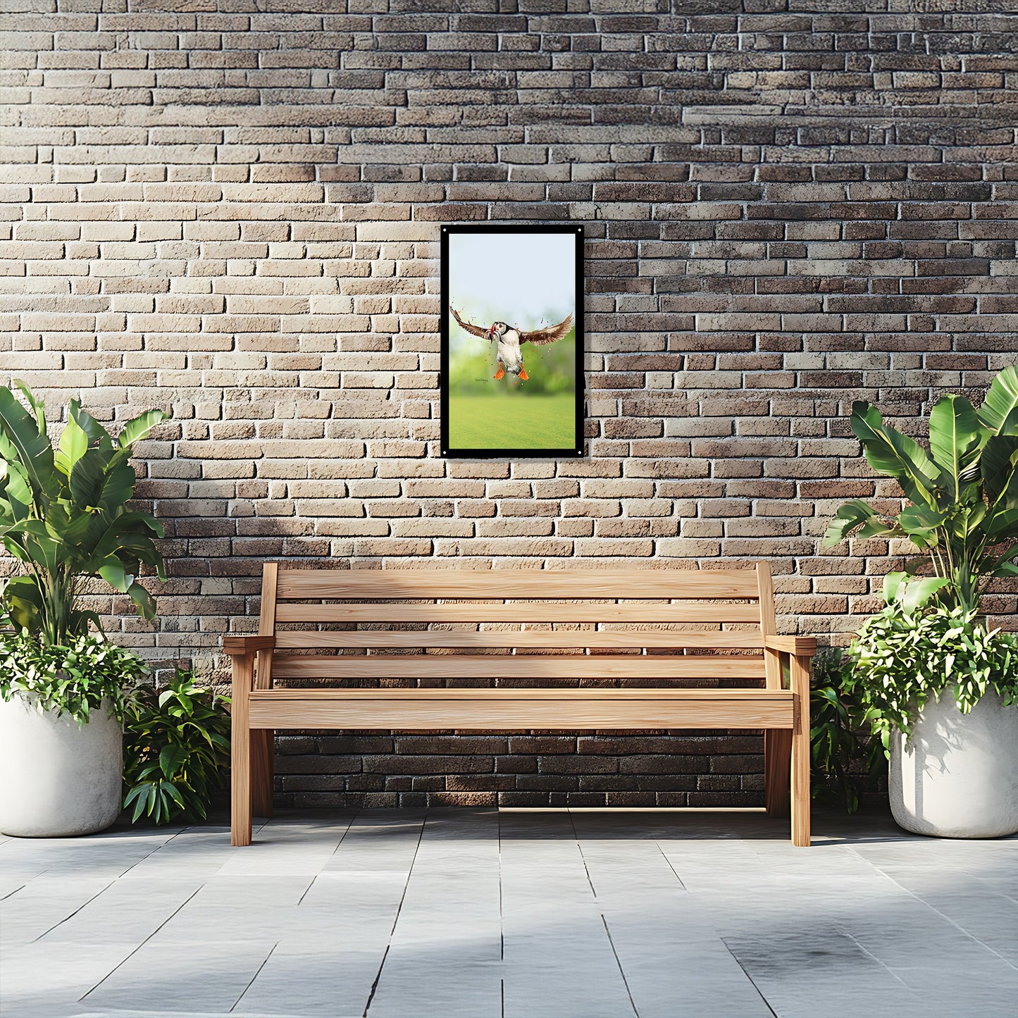 SunCatcher Garden Mirror Flying Puffin by Bree Merryn - Hot Tub Shop
