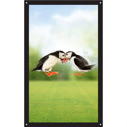 SunCatcher Garden Mirror Puffin Couple by Bree Merryn - Hot Tub Shop