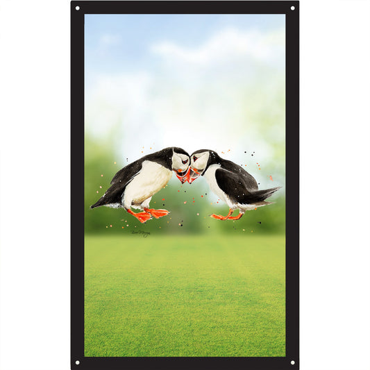SunCatcher Garden Mirror Puffin Couple by Bree Merryn - Hot Tub Shop