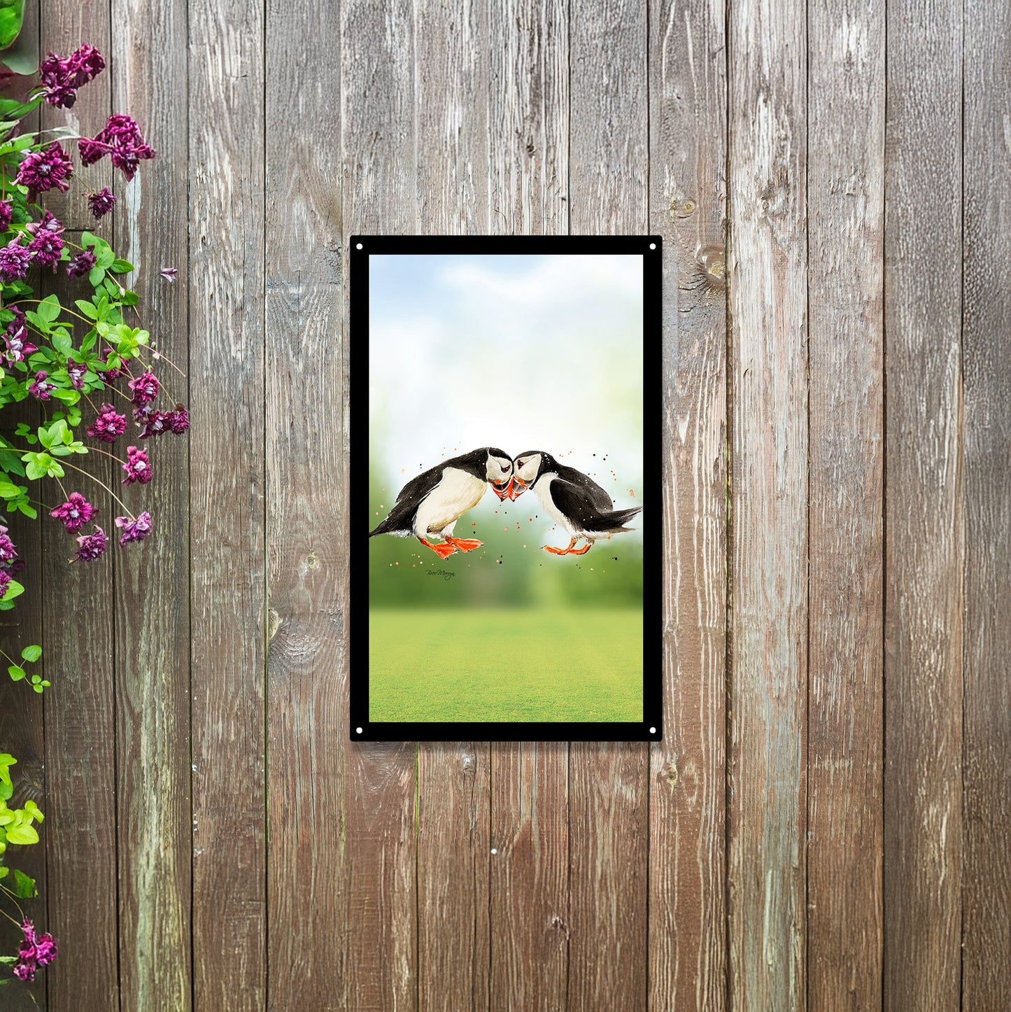 SunCatcher Garden Mirror Puffin Couple by Bree Merryn - Hot Tub Shop